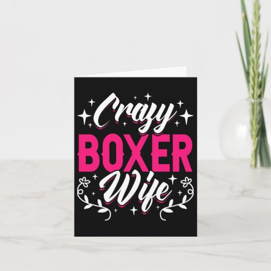 Crazy Boxer Ehefrau Boxing Karte (Vorderseite)