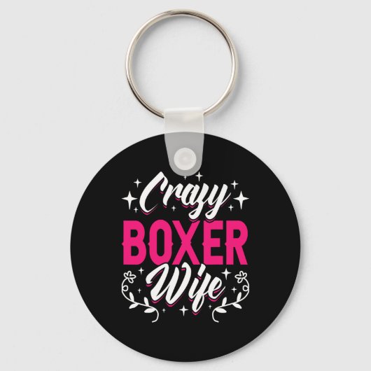 Crazy Boxer Ehefrau Boxing Schlüsselanhänger (Vorderseite)