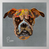 Crazy Boxer handbemalt Poster (Vorne)