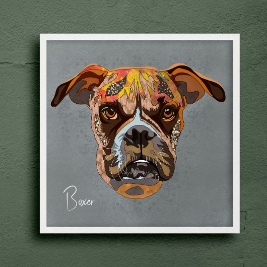 Crazy Boxer handbemalt Poster