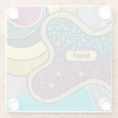 Crazy bright bright Amöbe, Doodle Art, personalisi Glasuntersetzer (Rückseite)