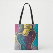 Crazy bright bright amoeba, Doodle Art, Ihr Name Tasche (Vorderseite)