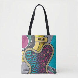 Crazy bright bright amoeba, Doodle Art, Ihr Name Tasche