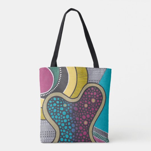 Crazy bright bright amoeba, Doodle Art, Ihr Name Tasche (Rückseite)
