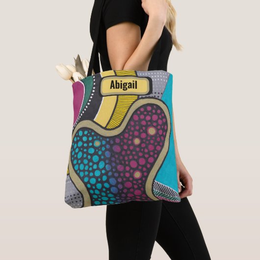 Crazy bright bright amoeba, Doodle Art, Ihr Name Tasche (Von Nahem)