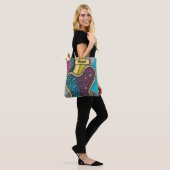Crazy bright bright amoeba, Doodle Art, Ihr Name Tasche (Am Model)