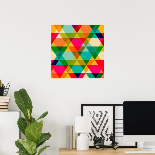 Crazy Bright Triangle Design Poster (Heimbüro)