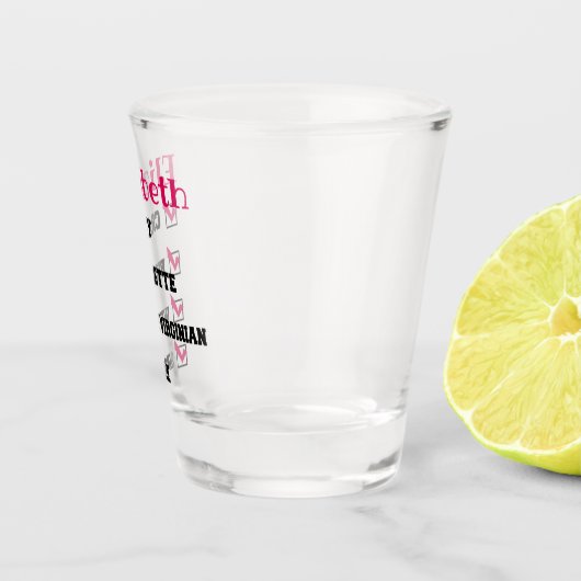 Crazy Brünett West Virginia Single mit Namen Schnapsglas (Rechts)