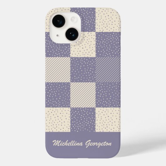 Crazy Buffalo Karo in Soft Lila und Creme Case-Mate iPhone Hülle (Rückseite)