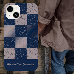 Crazy Buffalo Karo in Taupe Brown und Navy Blue Case-Mate iPhone 14 Hülle