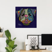 Crazy Bulldoghund gesichtsbemalt Poster (Heimbüro)