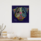 Crazy Bulldoghund gesichtsbemalt Poster (Küche)