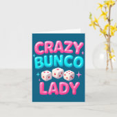 Crazy Bunco Lady Funny Bunco Dice Game Night Women Karte (Gelbe Blume)
