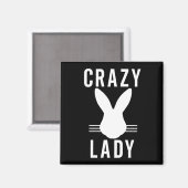 CRAZY BUNNY LADY MAGNET (Vorderseite/Rückseite)