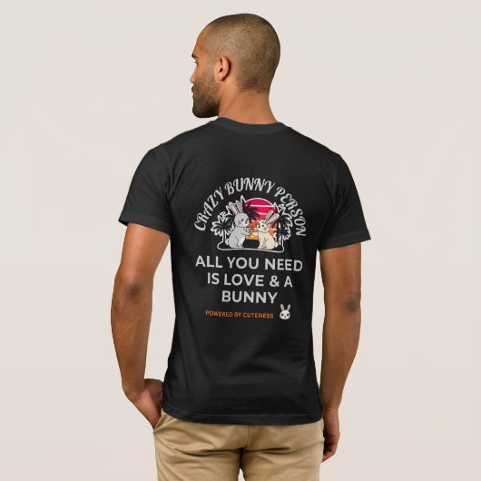 Crazy Bunny Person T-Shirt (Schwarz voll)