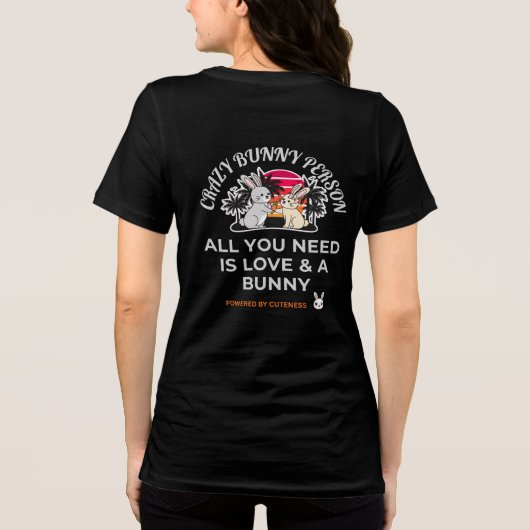 Crazy Bunny Person  Tri-Blend Shirt (Rückseite)