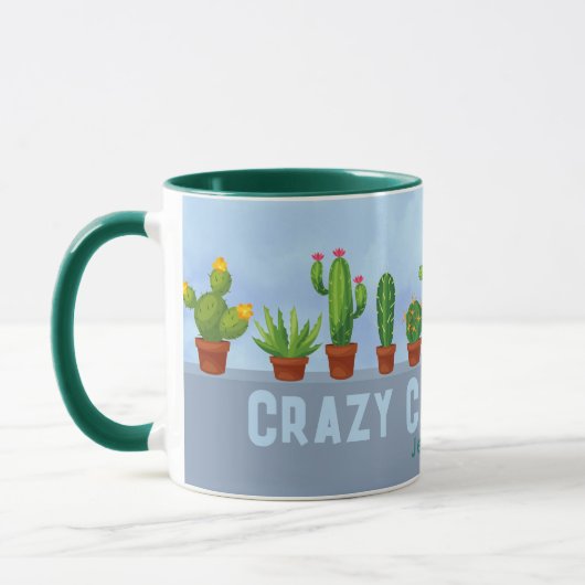 Crazy Cactus Lady Mug with Custom Name Tasse (Links)