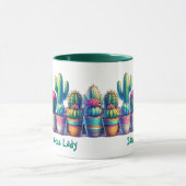 Crazy Cactus Lady Name Tasse (Zentrum)