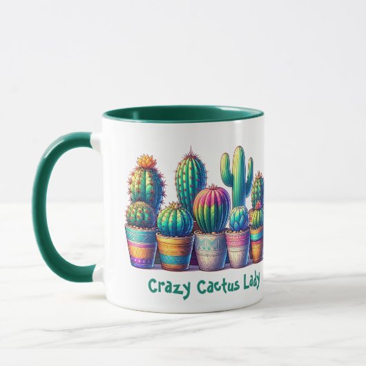 Crazy Cactus Lady Name Tasse (Links)