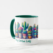 Crazy Cactus Lady Name Tasse (Vorderseite Links)