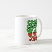 Crazy Cactus Lady – Plant Mom Gift Kaffeetasse (VorderseiteRechts)