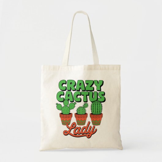 Crazy Cactus Lady – Plant Mom Gift Tragetasche (Vorne)