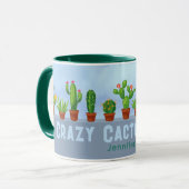 Crazy Cactus Lady Tasse mit Individuelle Name (Vorderseite Links)