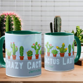 Crazy Cactus Lady Tasse mit Individuelle Name