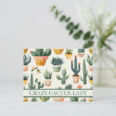 "Crazy cactus lady! Text über ein Kakteen-Design Postkarte (Stehend Vorderseite)