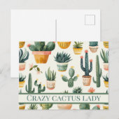 "Crazy cactus lady! Text über ein Kakteen-Design Postkarte (Vorne/Hinten)