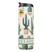 "Crazy cactus lady! Text über ein Kakteen-Design Thermosbecher (Nach rechts gedreht)