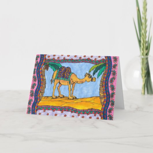 Crazy Camel Grußkarte Karte (Vorderseite)