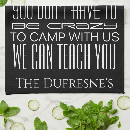 "Crazy Camping" Personalisiert Geschirrtuch (Gefaltet)