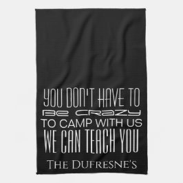 "Crazy Camping" Personalisiert  Geschirrtuch