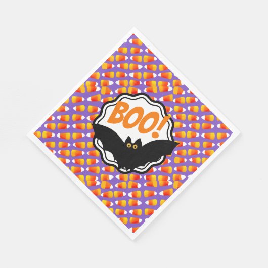 Crazy Candy Corn Black Bat Boo! Serviette (Ecke)