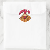 Crazy Cartoon Chicken Runder Aufkleber (Tasche)