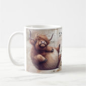 Crazy Cartoon Highland Cow Kaffeetasse (Links)