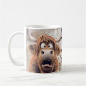 Crazy Cartoon Highland Cow Kaffeetasse (Links)