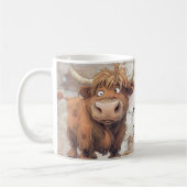 Crazy Cartoon Highland Cow Kaffeetasse (Links)
