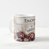 Crazy Cartoon Highland Cow Kaffeetasse (Vorderseite Links)