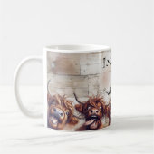 Crazy Cartoon Highland Cow Kaffeetasse (Links)