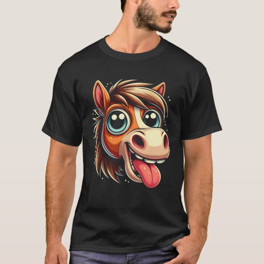 Crazy Cartoon Horace Funny Goofy Tongue Out Co T-Shirt (Vorderseite)