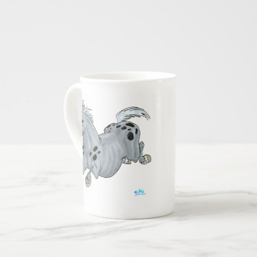 Crazy Cartoon Horse Bone China Tasse (Vorderseite Links)