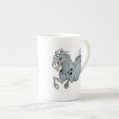 Crazy Cartoon Horse Bone China Tasse (Vorderseite Rechts)