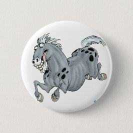 Crazy Cartoon Horse Button Abzeichen