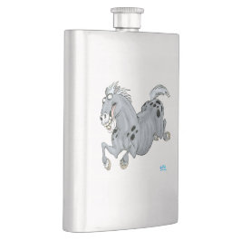 Crazy Cartoon Horse Classic Flask Flachmann