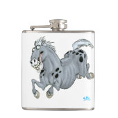 Crazy Cartoon Horse Hip Flask Flachmann (Vorderseite)