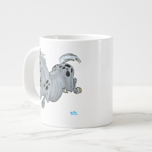 Crazy Cartoon Horse Jumbo Tasse (Vorderseite Links)