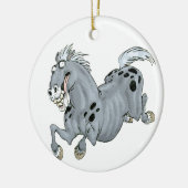 Crazy Cartoon Horse Keramik Ornament (Links)