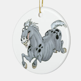 Crazy Cartoon Horse Keramik Ornament